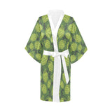 Hop pattern Hop cone background Women's Short Kimono Robe