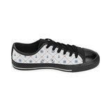 Anchor rudder nautical design pattern Men's Low Top Canvas Shoes Black