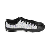 Hand painting Watercolor Lavender Men's Low Top Canvas Shoes Black