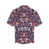 Elephant indian style ornament pattern Men's All Over Print Hawaiian Shirt