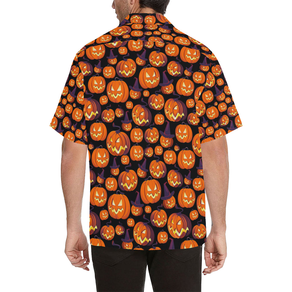 Halloween Pumpkin pattern Men's All Over Print Hawaiian Shirt