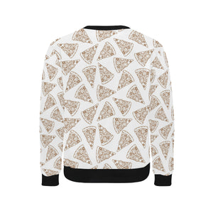 Hand drawn pizza pattern Men's Crew Neck Sweatshirt