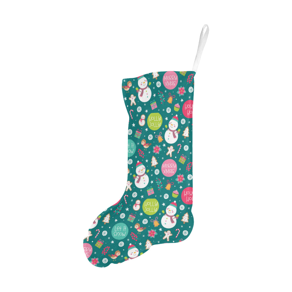 Snowman bird decorative elements christmas pattern Christmas Stocking
