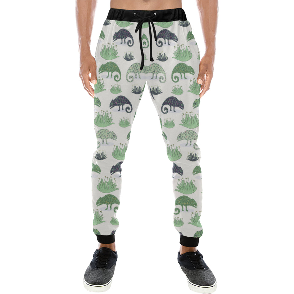 Chameleon lizard succulent plant pattern Unisex Casual Sweatpants