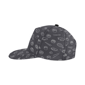 sushi pattern black background All Over Print Snapback Cap