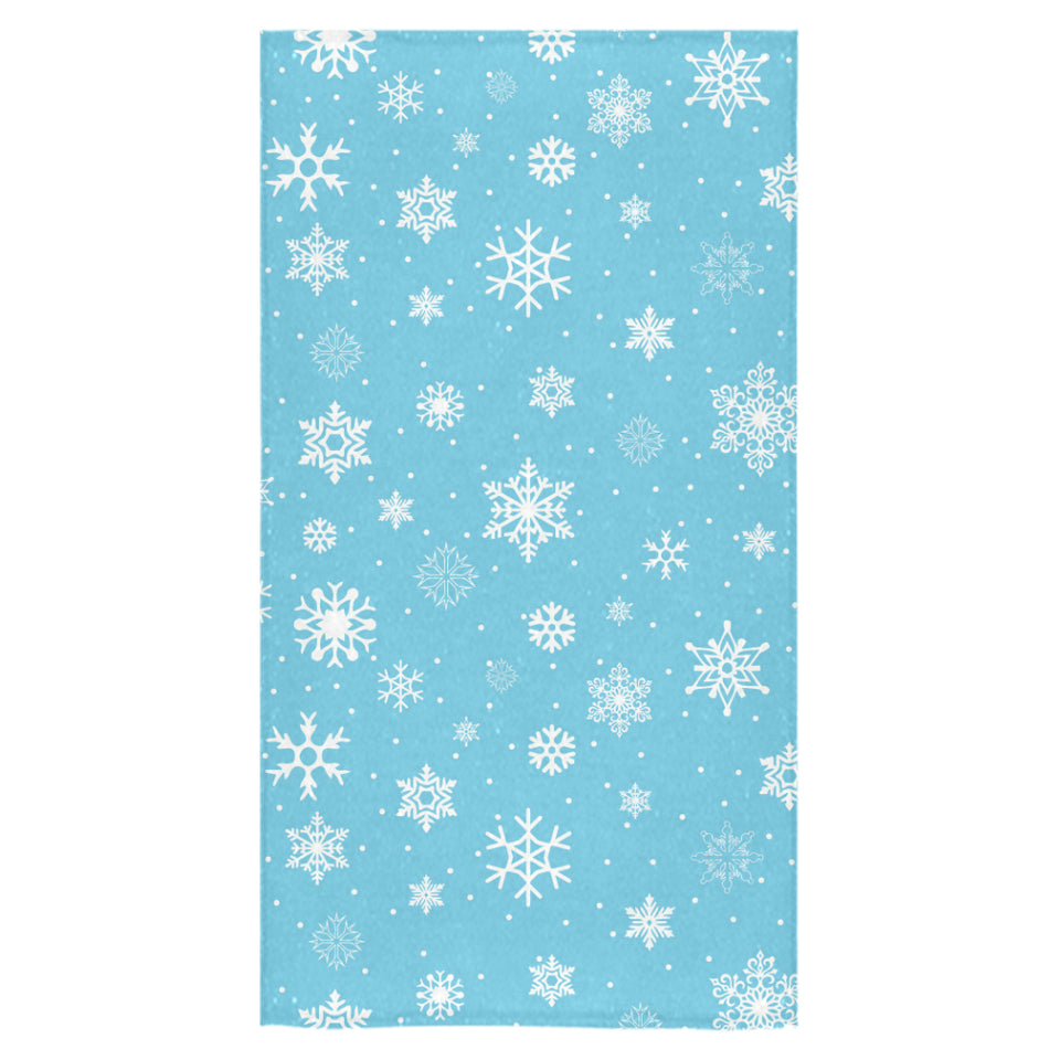 Snowflake pattern blue background Bath Towel