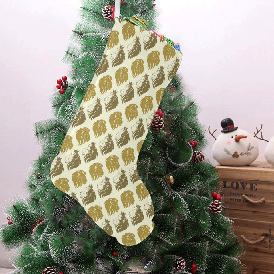Lion Pattern Print Design 02 Christmas Stocking