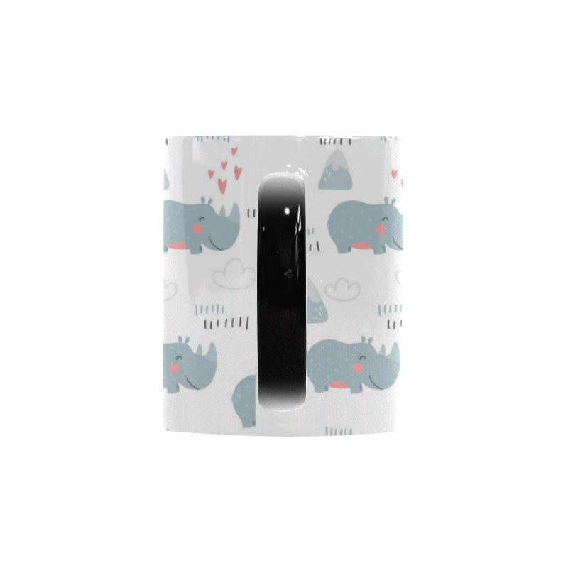 cute rhino heart pattern Morphing Mug Heat Changing Mug