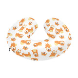 Brown pomeranian pattern U-Shaped Travel Neck Pillow