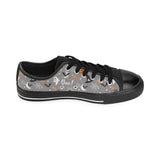 Halloween design pattern Men's Low Top Canvas Shoes Black