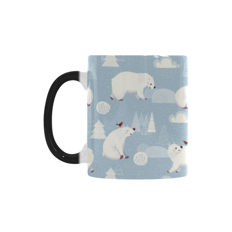 Cute polar bears Christmas decoration pattern Morphing Mug Heat Changing Mug