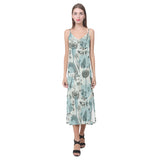 Dragonfly Butterfly Plants insect flower vintage s V-Neck Open Fork Long Dress