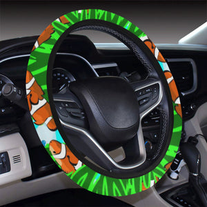 Clown Fish Pattern Print Design 01 Car Steering Wheel Cover