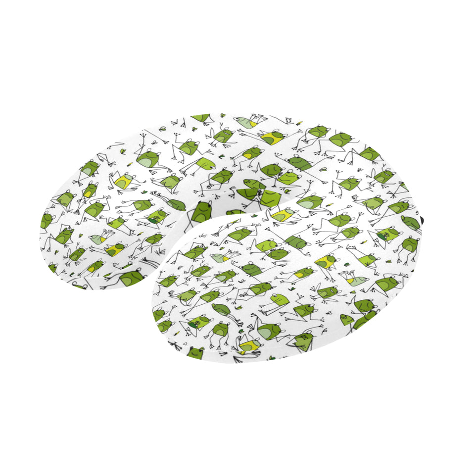 Sketch funny frog pattern U-Shaped Travel Neck Pillow