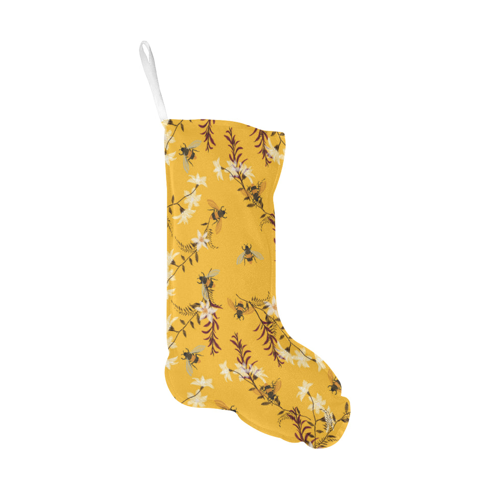 Bee flower pattern Christmas Stocking