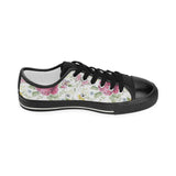 Hand drawn butterfly rose Kids' Boys' Girls' Low Top Canvas Shoes Black