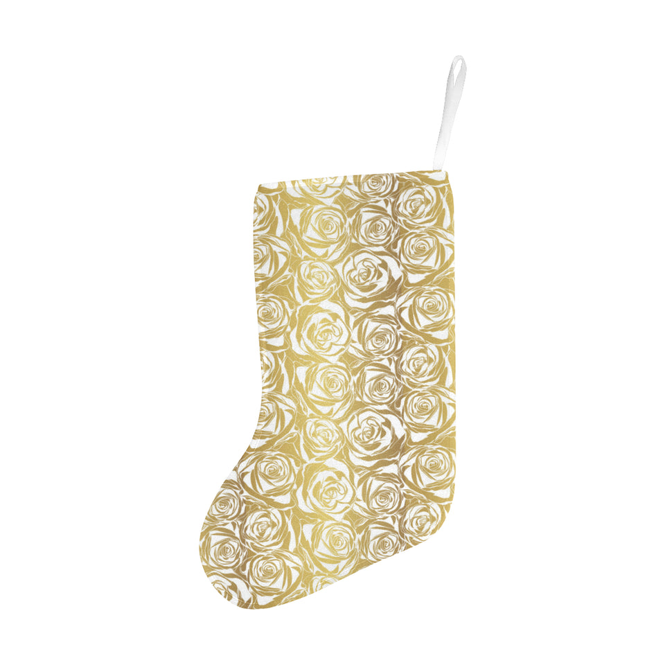 Rose Pattern Print Design 05 Christmas Stocking