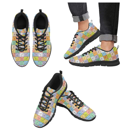Chemistry Periodic Table Pattern Print Design 01 Men's Breathable Sneakers ( Model 055)
