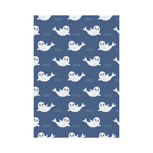 Cute white baby sea lion seal pattern House Flag Garden Flag