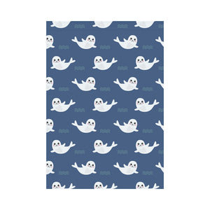 Cute white baby sea lion seal pattern House Flag Garden Flag