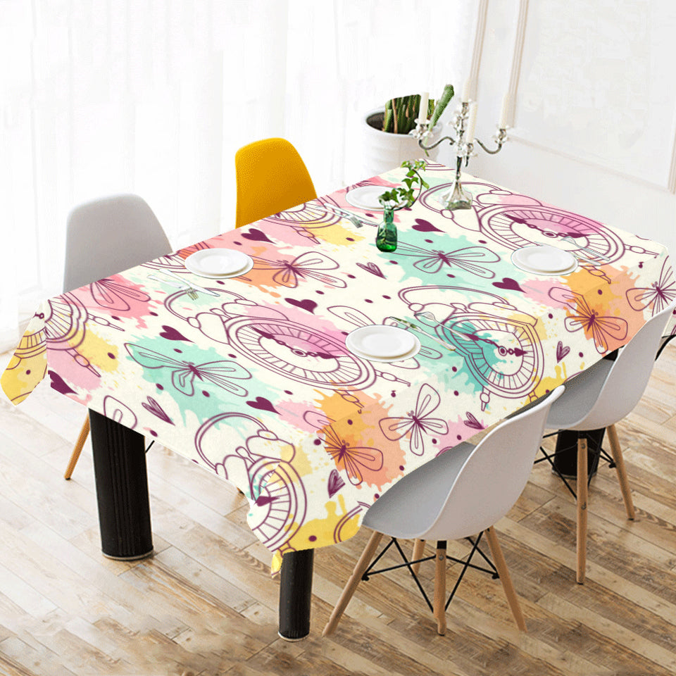 Clock butterfly pattern Tablecloth