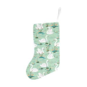 White swan lake pattern Christmas Stocking