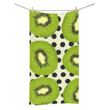 kiwi black dot background Bath Towel