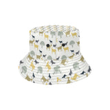 Silhouettes of goat and tree pattern Unisex Bucket Hat