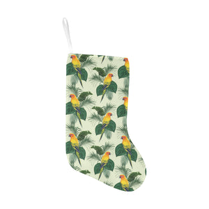 Beautiful parrot palm leaves pattern Christmas Stocking