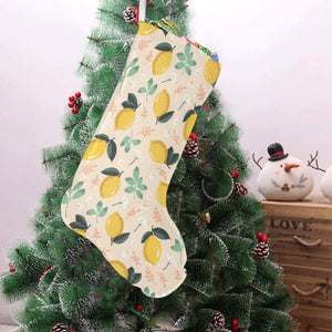 lemon flower leave pattern Christmas Stocking