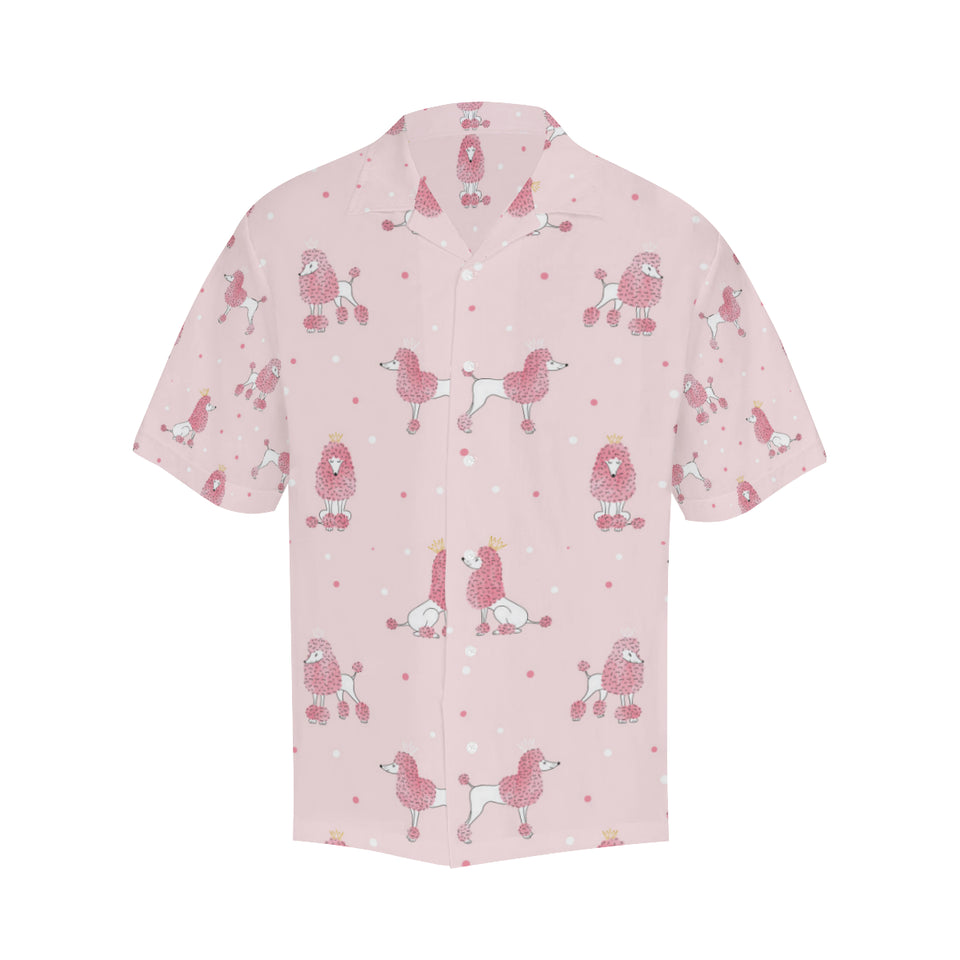 Poodle dog pink color theme Men's All Over Print Hawaiian Shirt