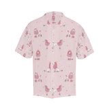 Poodle dog pink color theme Men's All Over Print Hawaiian Shirt