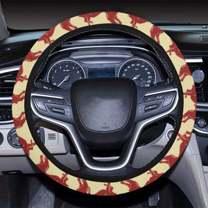 Greyhound Pattern Print Design 04 Car Steering Wheel Cover