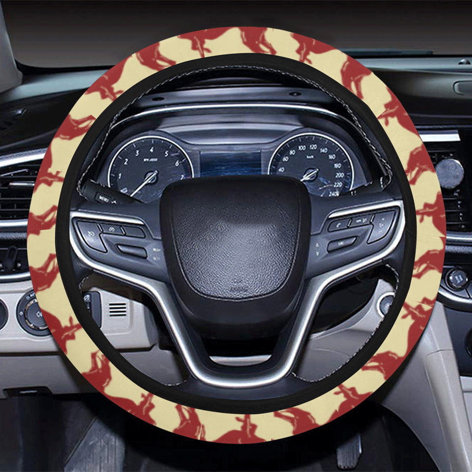Greyhound Pattern Print Design 04 Car Steering Wheel Cover