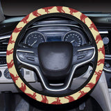 Greyhound Pattern Print Design 04 Car Steering Wheel Cover