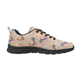 Cute rooster chicken cock floral ornament backgrou Men's Sneaker Shoes