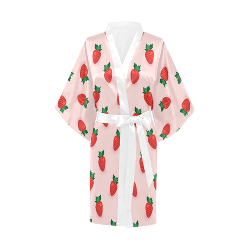Strawberry beautiful pattern Women's Short Kimono Robe