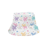 colorful unicorn rainbow heart pattern Unisex Bucket Hat