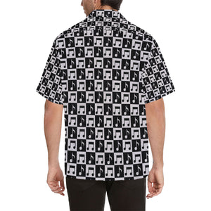 Music Notes Pattern Print Design 01 Men's All Over Print Hawaiian Shirt (Model T58)