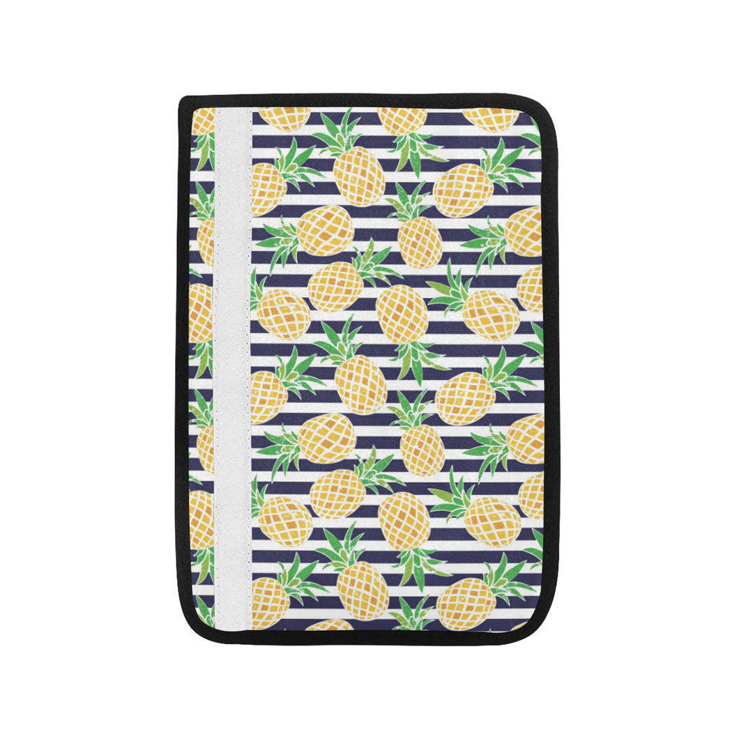 Pineapples pattern striped background Car Seat Belt Cover