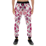 pink sketch tulip pattern Unisex Casual Sweatpants