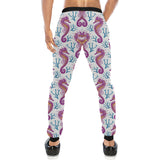 Purple seahorse blue coral pattern Unisex Casual Sweatpants