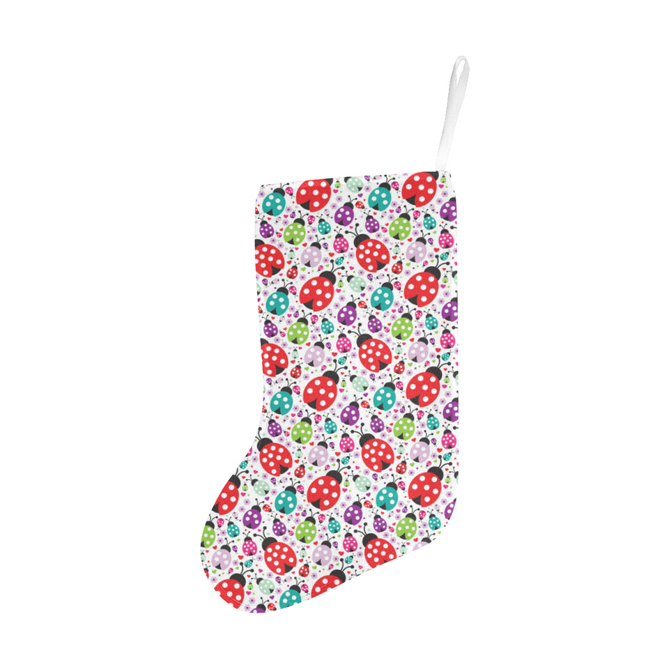 Ladybug Pattern Print Design 03 Christmas Stocking