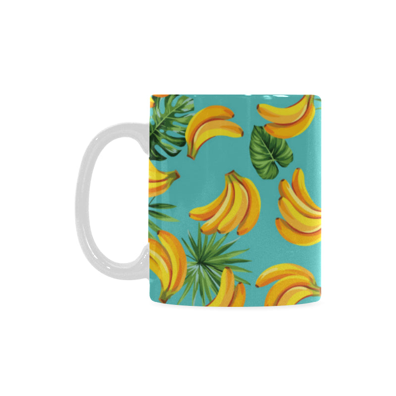 Banana Palm Leaves pattern background Classical White Mug (Fulfilled In US)