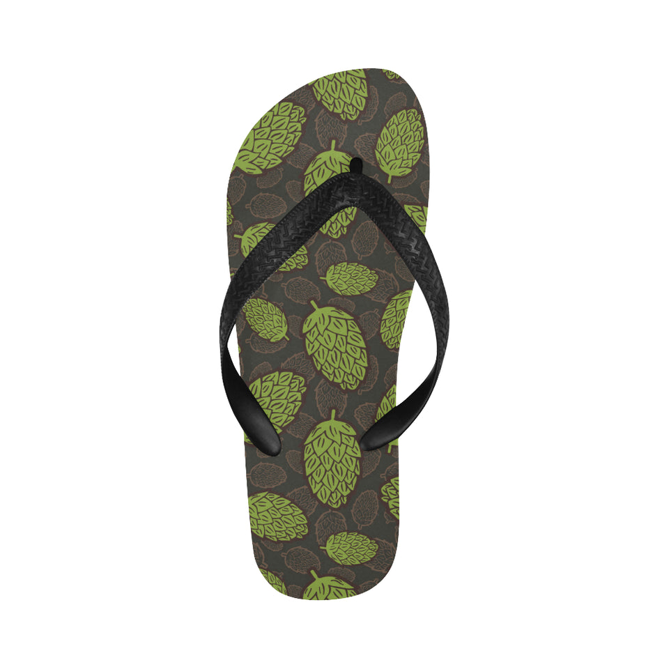 Hop pattern black background Unisex Flip Flops