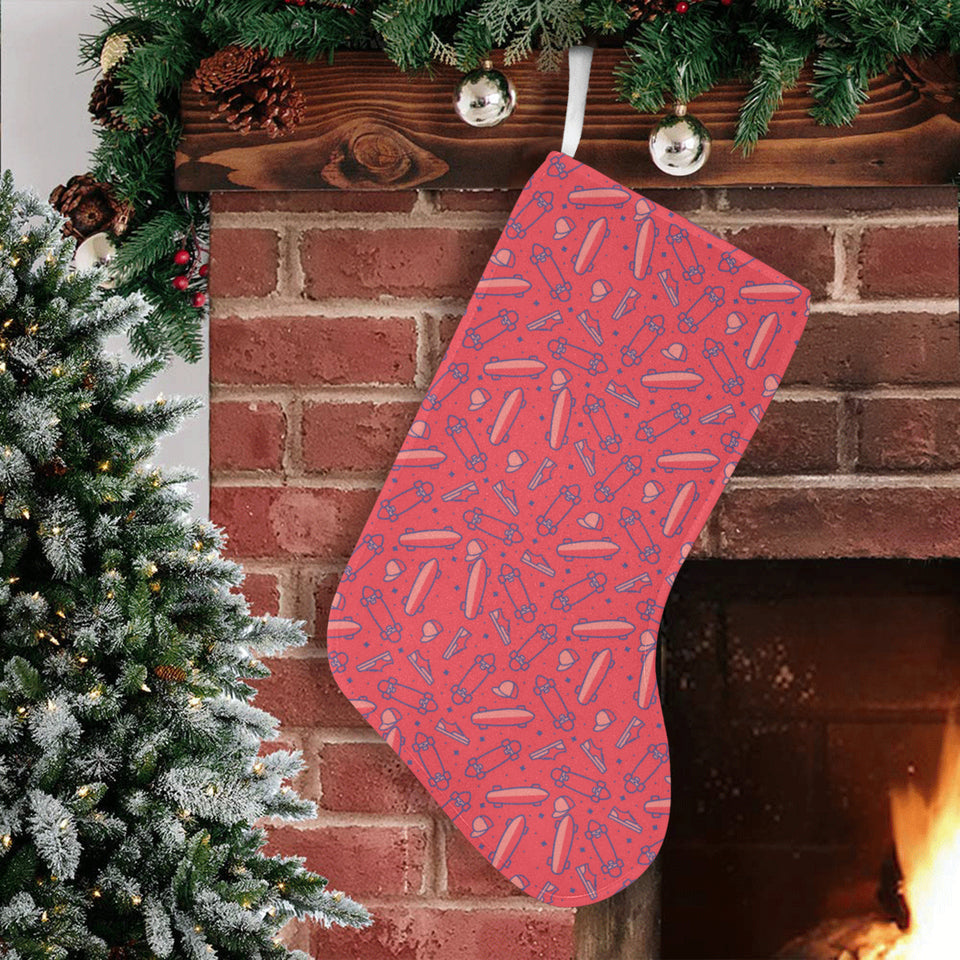 Skate Board Pattern Print Design 01 Christmas Stocking