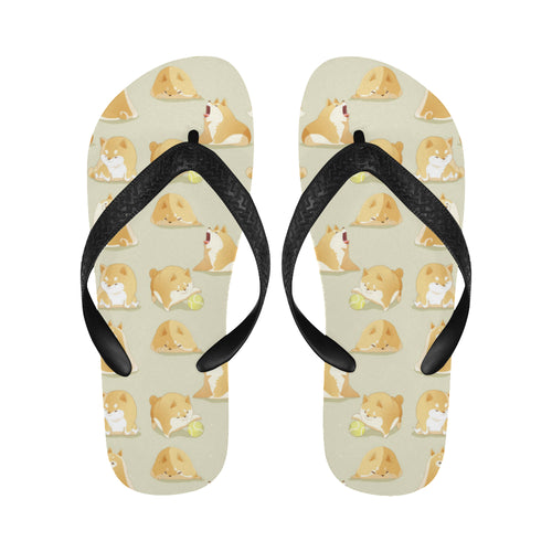 Cute fat shiba inu dog pattern Unisex Flip Flops