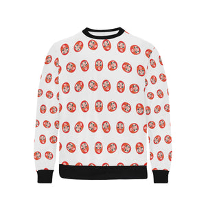 Daruma japanese wooden doll pattern Men's Crew Neck Sweatshirt