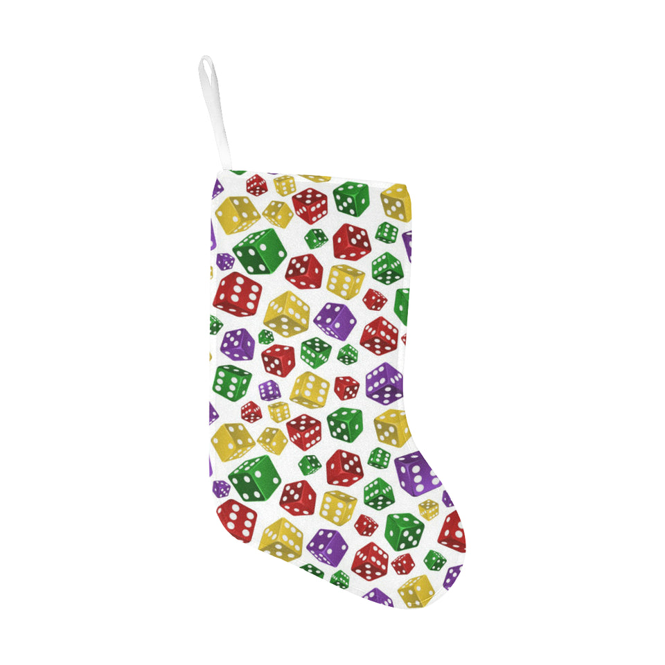 Dice Pattern Print Design 03 Christmas Stocking