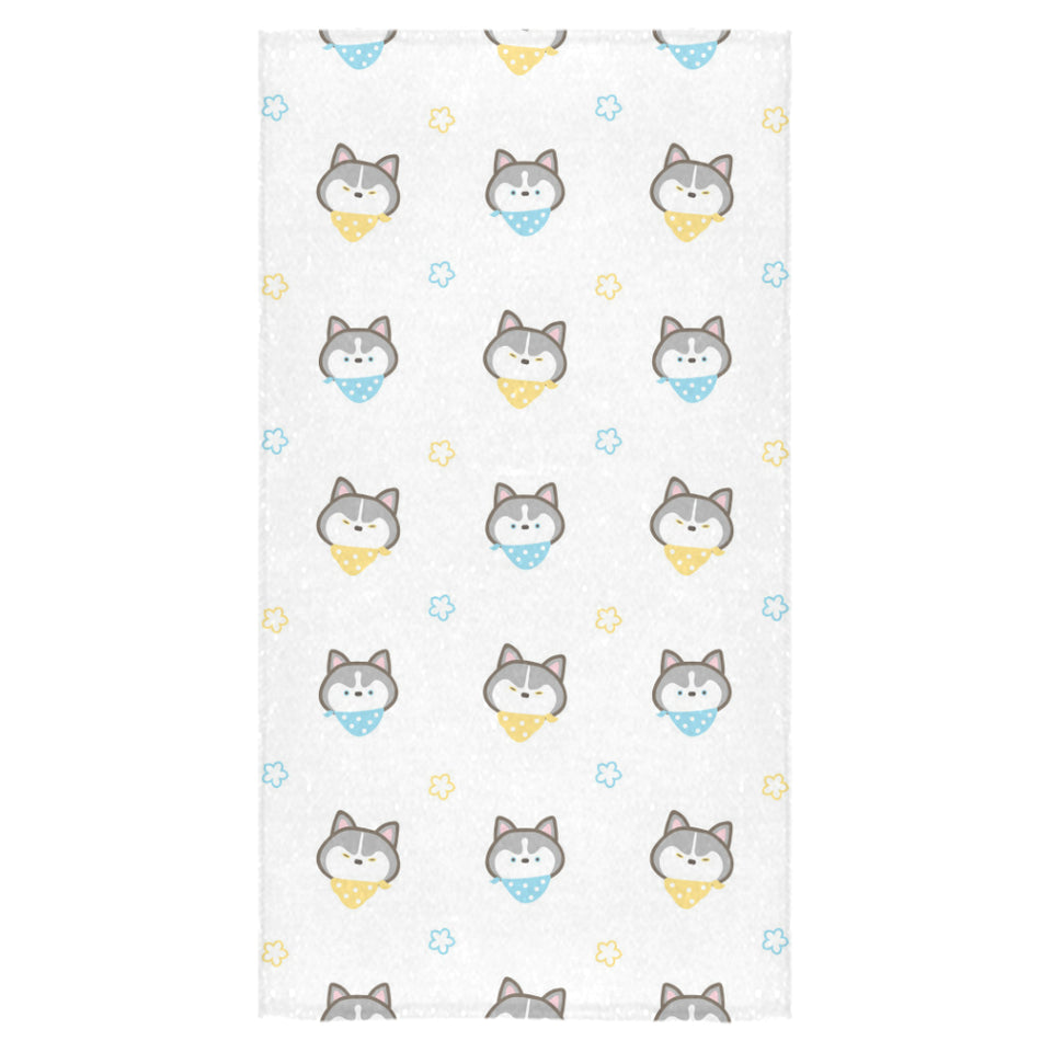 Cute Siberian Husky pattern Bath Towel